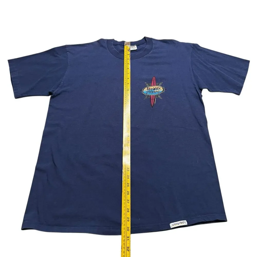 Vintage Crazy Shirts Hawaii Blue Water Surfboards T-Shirt XL Made in USA Surf - Picture 7 of 11